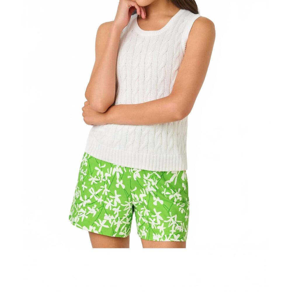 NEW LILLY PULITZER sarissa pull-on stretch shorts in crocodile green liza - Picture 3 of 7